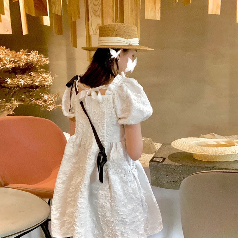 Váy BBD Tay Bồng Buộc Nơ Sau