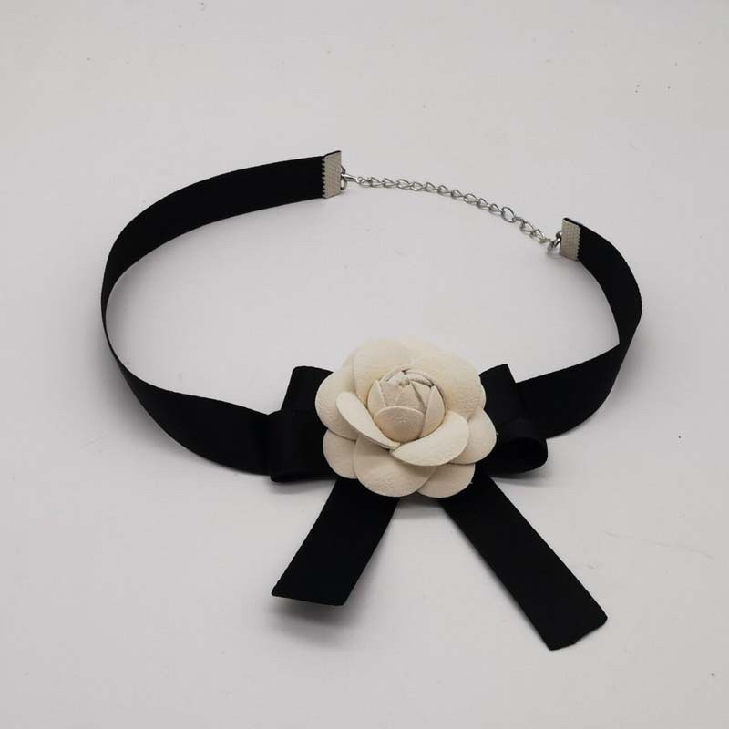 ( Có dây bigsize) Choker hoa trà da lộn phối nơ mac Kh-981 | BigBuy360 - bigbuy360.vn