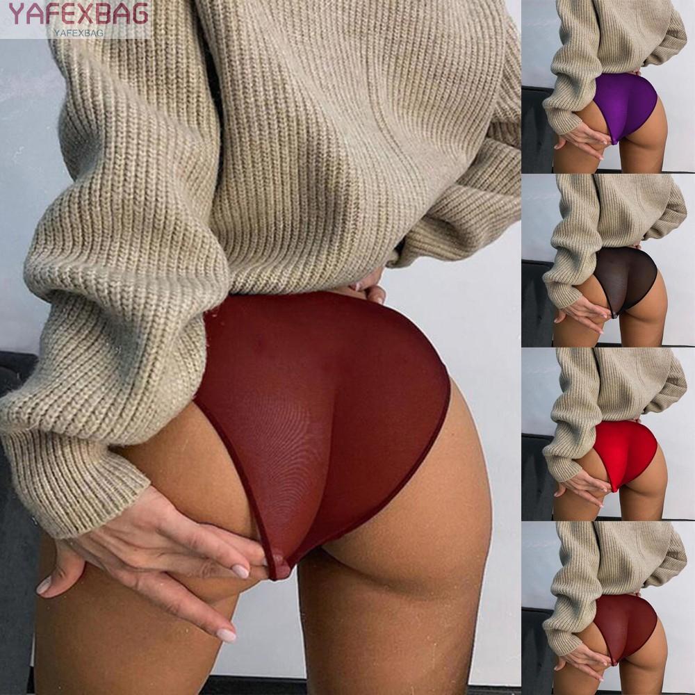 Women Sexy Mesh Sheer Panties Underwear Lingerie Briefs Thongs  See-Through
