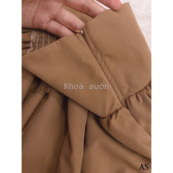 Set Áo Cổ Ngọc Kèm Chân Váy Corset Phong Cách Pháp