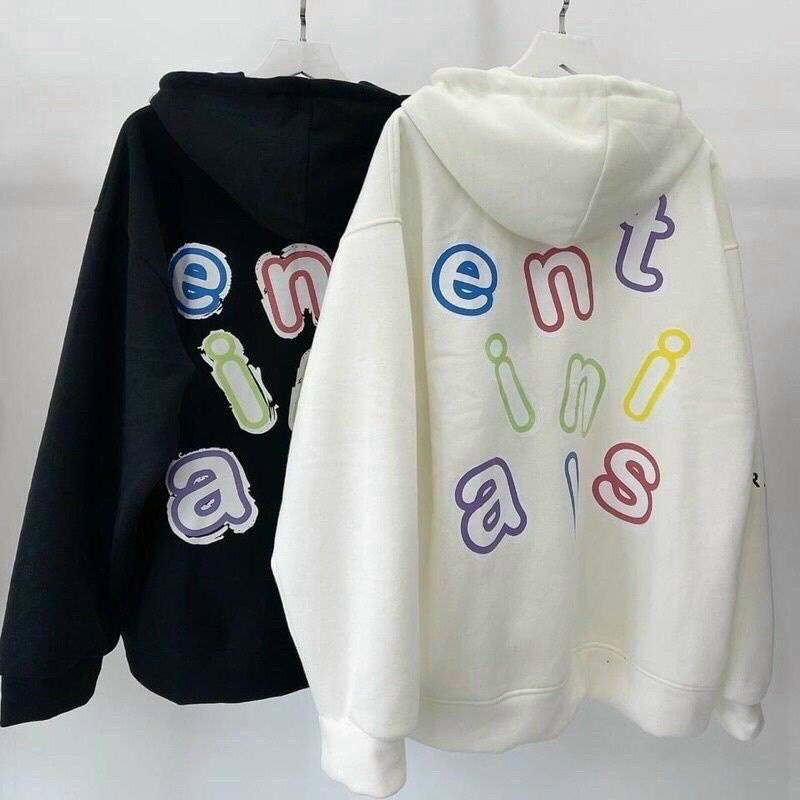Áo Khoác Nam Nữ Unisex In Chữ Cái E N T Vải Nỉ Ngoại Cao Cấp - Kiểu Hoodie Thu Đông Có Khoá Kéo