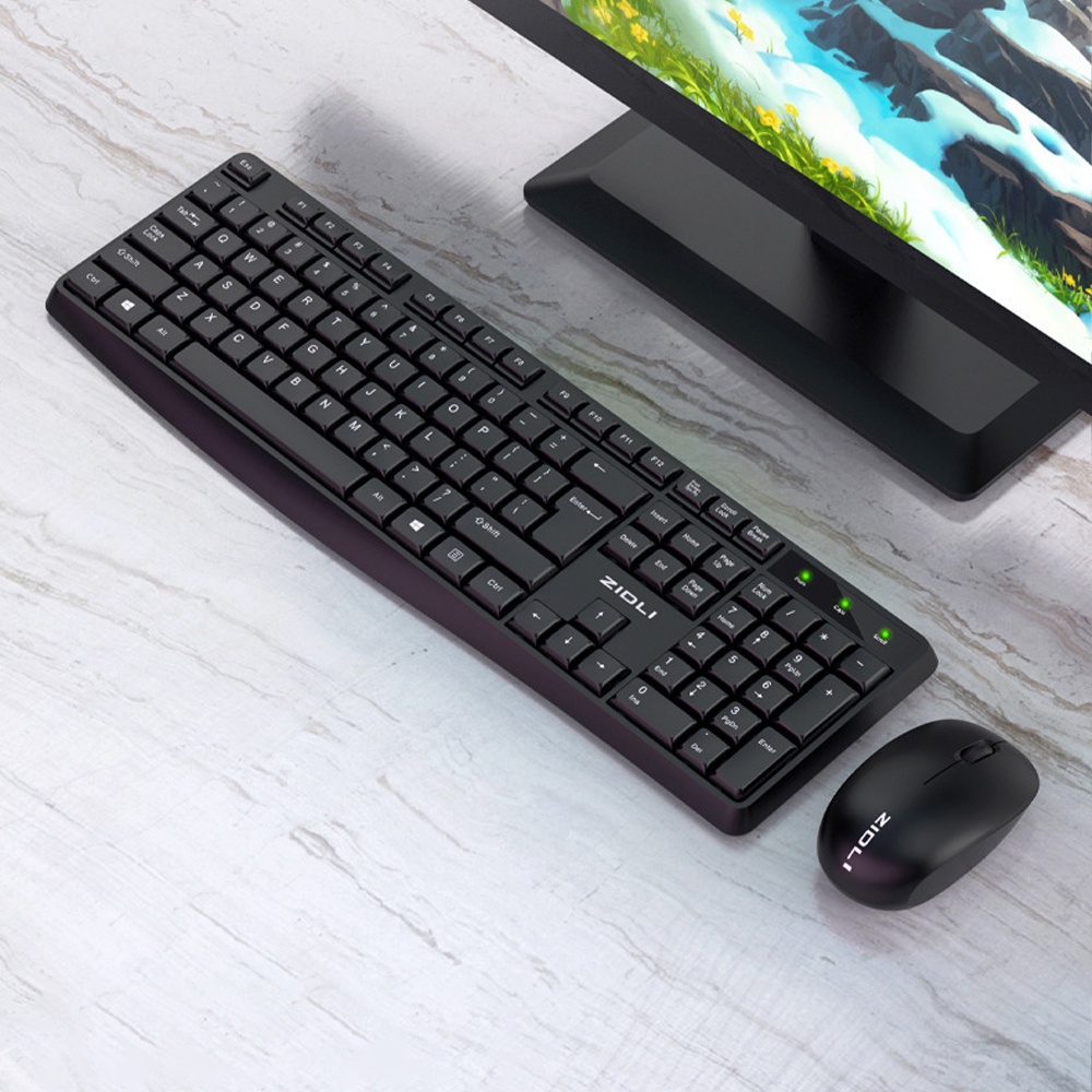 Bàn Phím Chuột Không Dây ZIDLI KM60 USB 2.4GHZ Gõ Êm Nhẹ Không Gây Tiếng Ồn