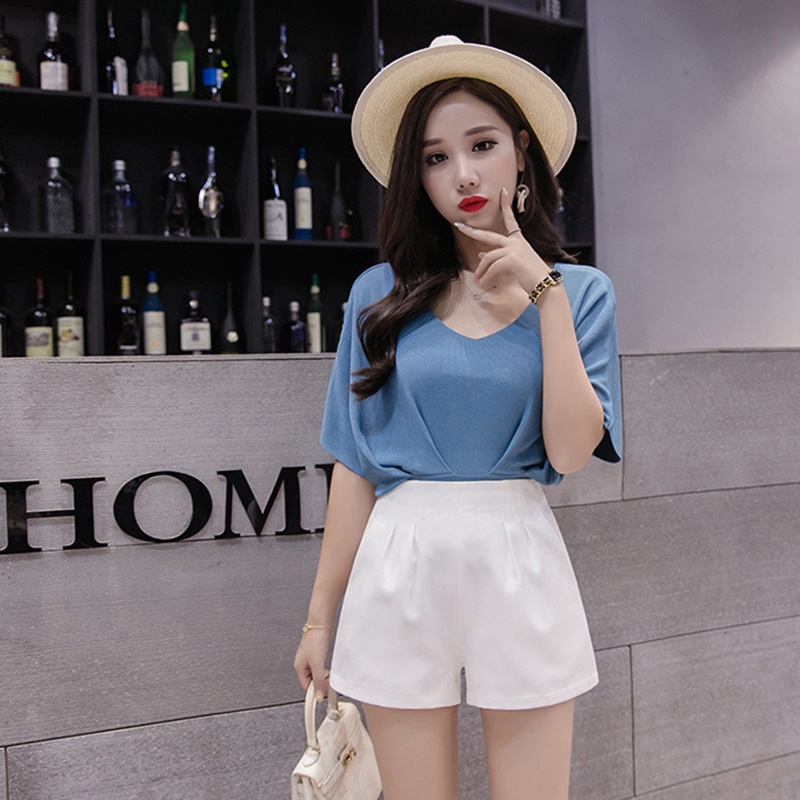 Quần short IELGY lưng cao ống rộng thời trang mùa hè dành cho nữ