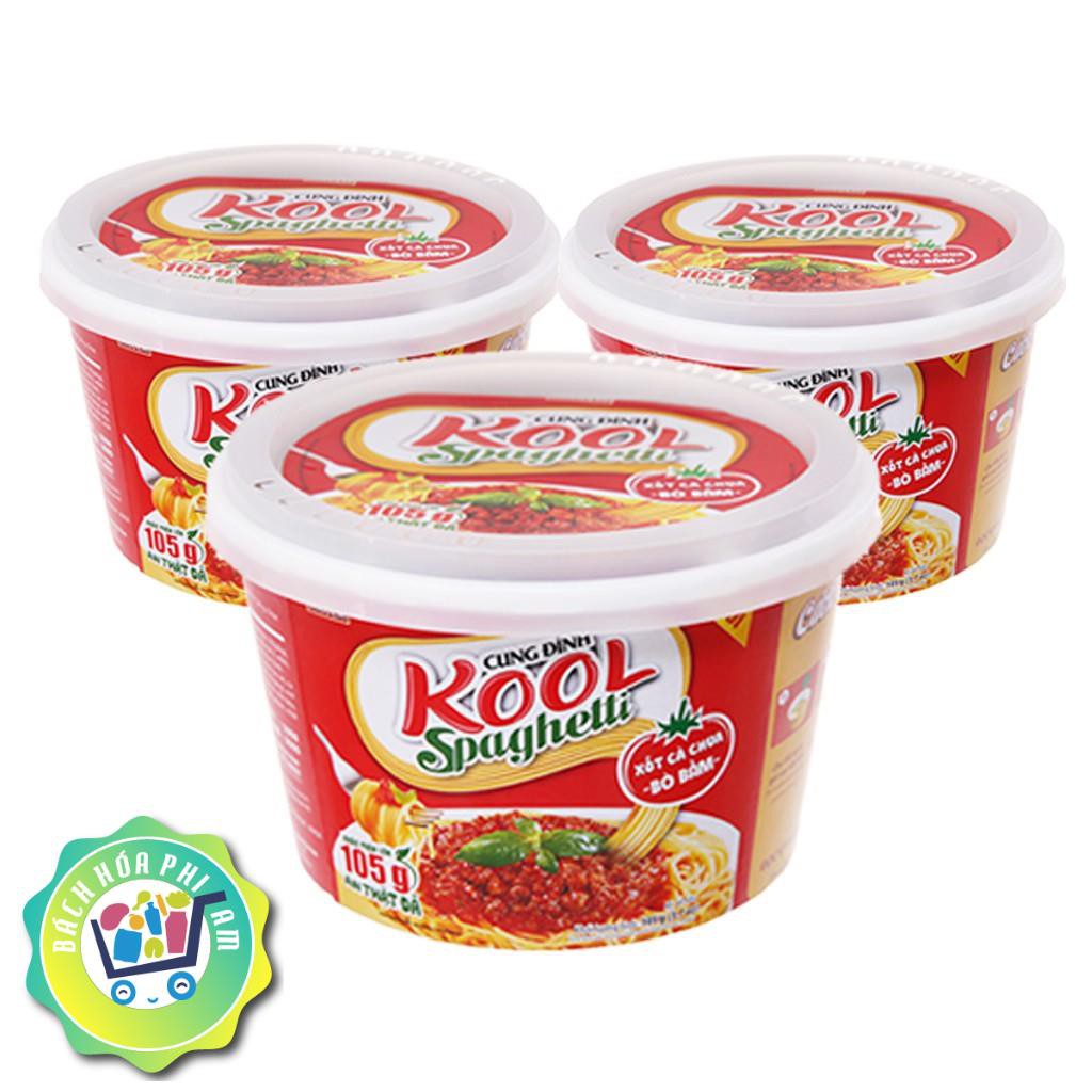 Mì trộn Cung Đình Kool Spaghetti tô 105g (có gói xốt bò bằm)