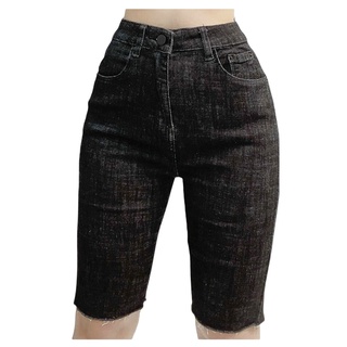 Quần Ngố/ Lửng Jeans BIGSIZE màu đen muối tiêu co dãn mạnh 4 chiều