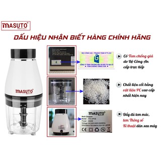 Máy xay thịt đa năng Masuto 0,6L say đá hạt siêu nhuyễn mịn chỉ 10s TẶNG VOUCHER 100K