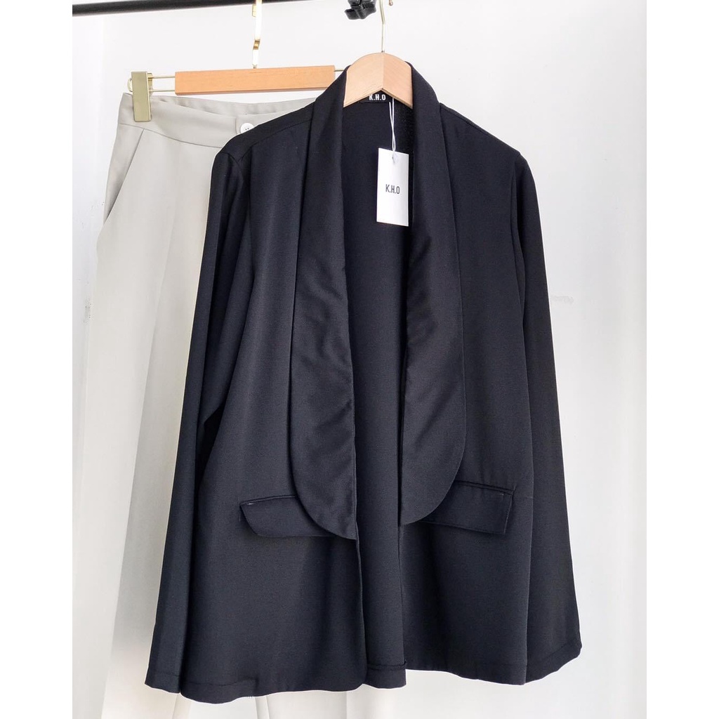 Áo vest nữ tay dài, áo blazer khoác ngoài kiểu cổ sam dài tay, hàng thiết kế phom dáng Hàn Quốc