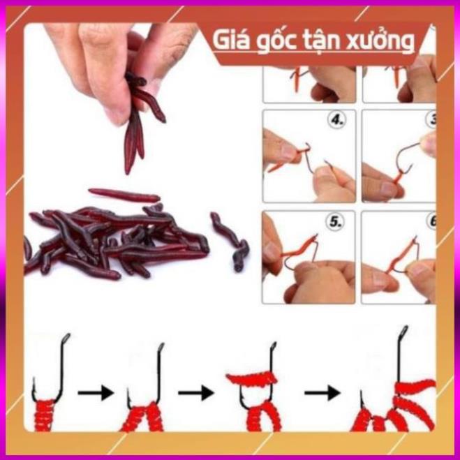 ⭐  Mồi Giun Giả Siêu Nhậy Không Có Hóa Chất Siêu Bền