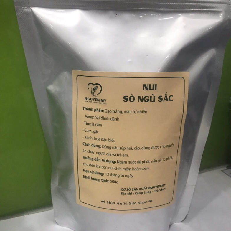 Nui sò ngũ sắc 500gr (Nui ngũ sắc rau củ tự nhiên)