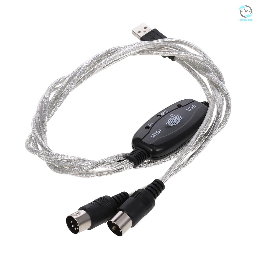M USB MIDI Cable 5PIN MID Cable Driver-free Support Windows XP and Windows 7