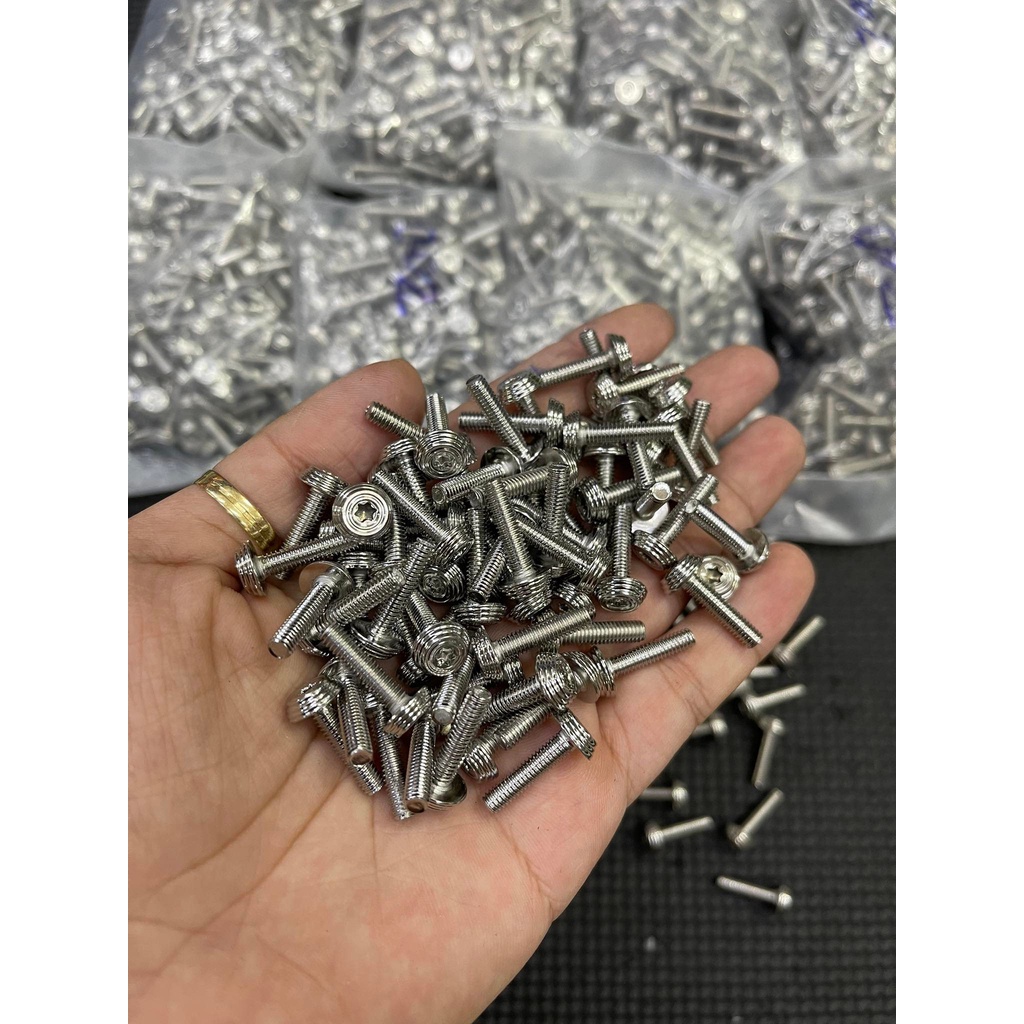 Ốc 4li15 dù nhuyễn Salaya Inox 304 gắn bợ cổ Wave , Winner , ốc nắp dầu