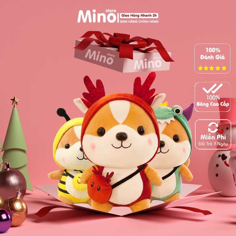 [Mã BMBAU50 giảm 50K đơn 150K] Gấu Bông Chó Shiba Cosplay Hàng Cao Cấp Mềm Mịn Size 25cm MINO STORE TH25