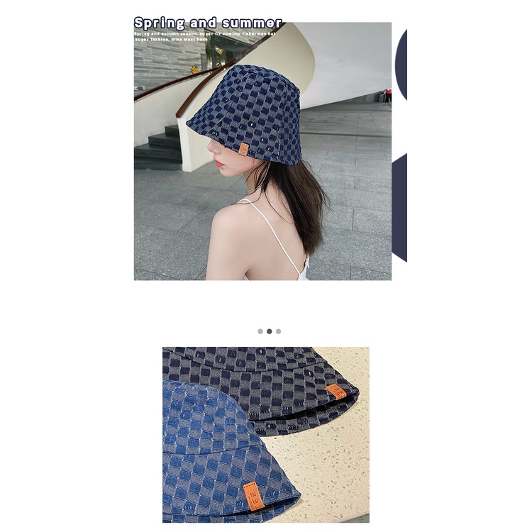 Nón Tai Bèo Họa Tiết Sọc Caro Thời Trang Cho Nữ