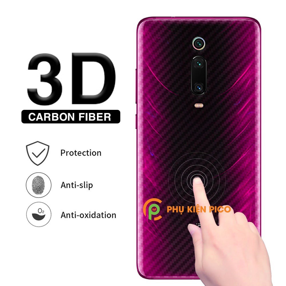 Dán lưng Mi 9T Pro trong suốt nổi vân Carbon 3D tản nhiệt tốt - Dán lưng vân Carbon Xiaomi Mi 9T Pro
