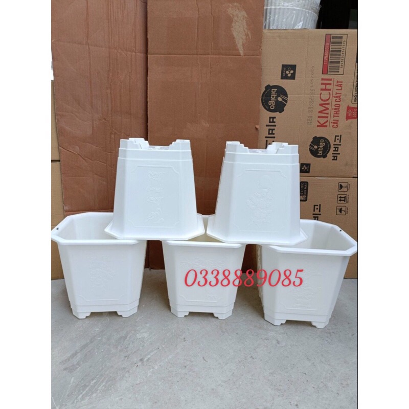 (25x27)Chậu nhựa vuông TGA280 dày dặn, trồng cây siêu bền, siêu đẹp, hàng sẵn kho
