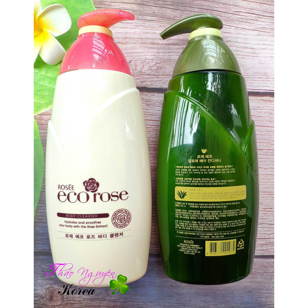 Sữa tắm dưỡng ẩm Rosee Eco HÀN QUỐC 760ml ( Chiết xuất Hoa Hồng , Lô Hội )