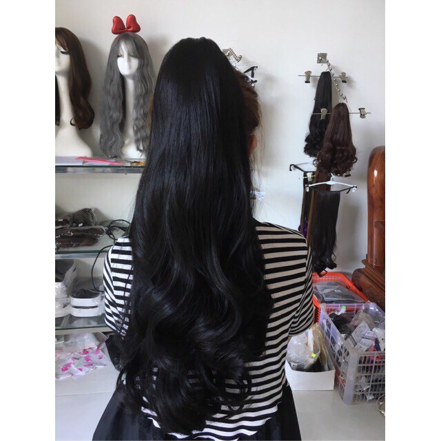 Tóc giả ngoặm &lt;3FREESHIP&lt;3 TÓC GIẢ NGOẶM XOĂN DỢN DÀI 60CM n49