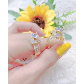 Nhẫn Nữ Mạ Vàng 18K Đính Xoàn 045R1210 - Mang đi chơi, đi tiệc đều đẹp - Tặng Kèm Hộp Trang Sức