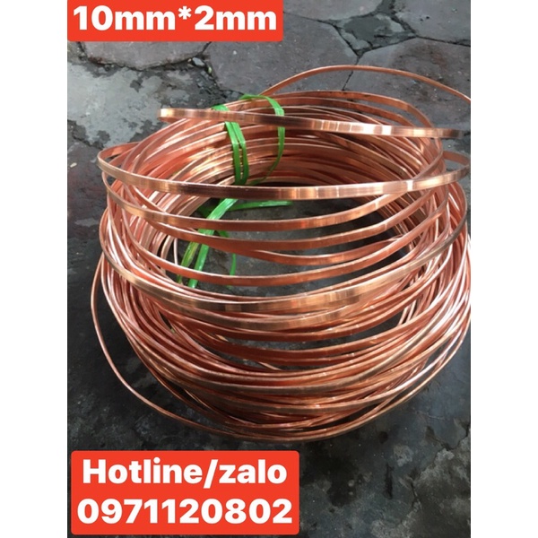 Thanh đồng đỏ bản 10mm*2mm dài 3 mét