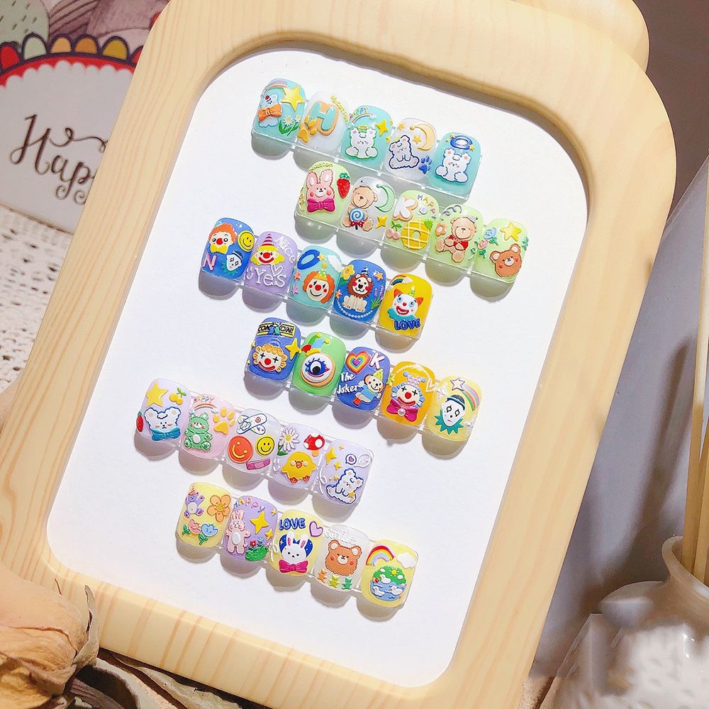 [Hàng mới về] Miếng Dán Móng Tay Siêu Mỏng Hình Chú Hề Hoạt Hình 5D Dễ Thương Trang Trí Nghệ Thuật Diy