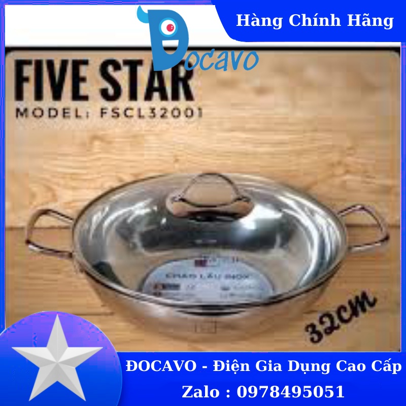 Nồi lẩu kiêm chảo xào fivestar 3 đáy cỡ lớn 32cm