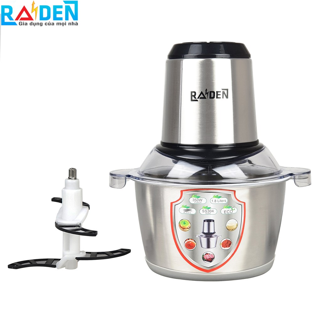 [Mã ELMALL10 giảm 10% đơn 500K] Máy xay thịt 350W Raiden RD-202 cối inox 304 dung tích 1.8L