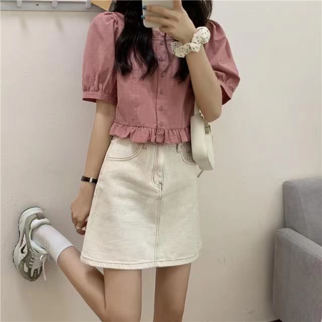 Áo Kiểu Tay Ngắn Phồng Ngắn Lưng Cao Thời Trang Dành Cho Nữ JL-TX-243 2022