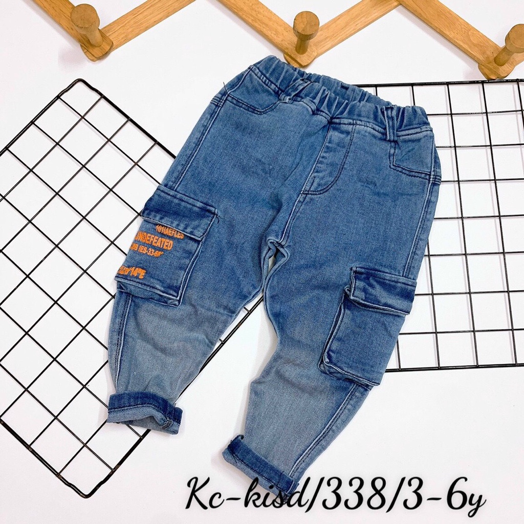 (ảnh thật) quần bò bé trai SBQB001 sz 8kg - 18kg quần jeans cho bé xanh trơn rách chất lừ (hàng có sẵn) SUBIN KIDS