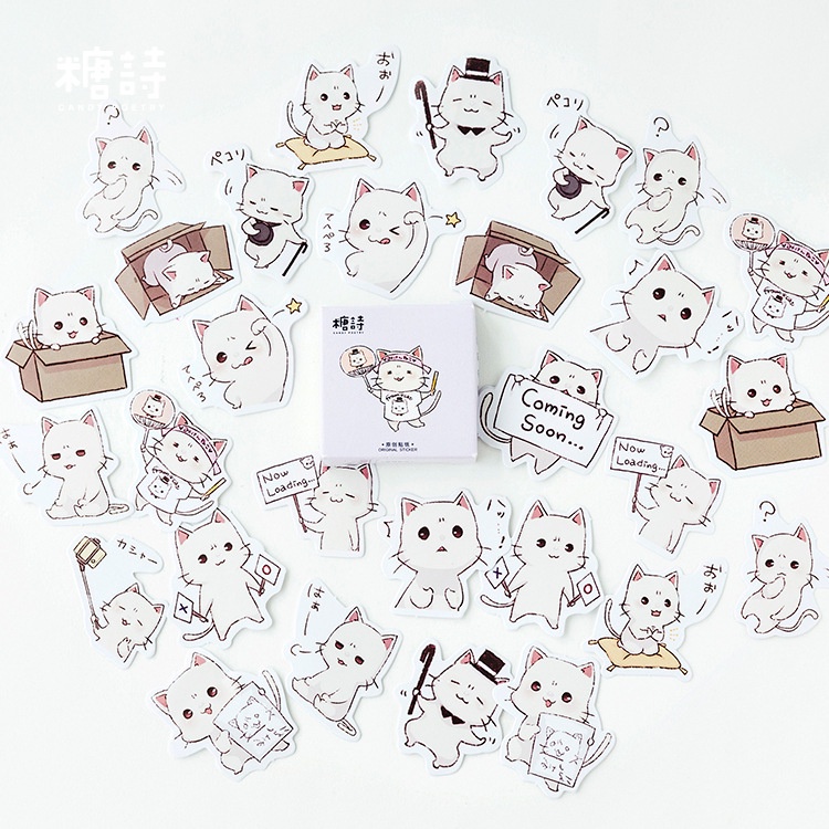 Set 45 Miếng Dán Trang Trí Album Hình Mèo Dễ Thương