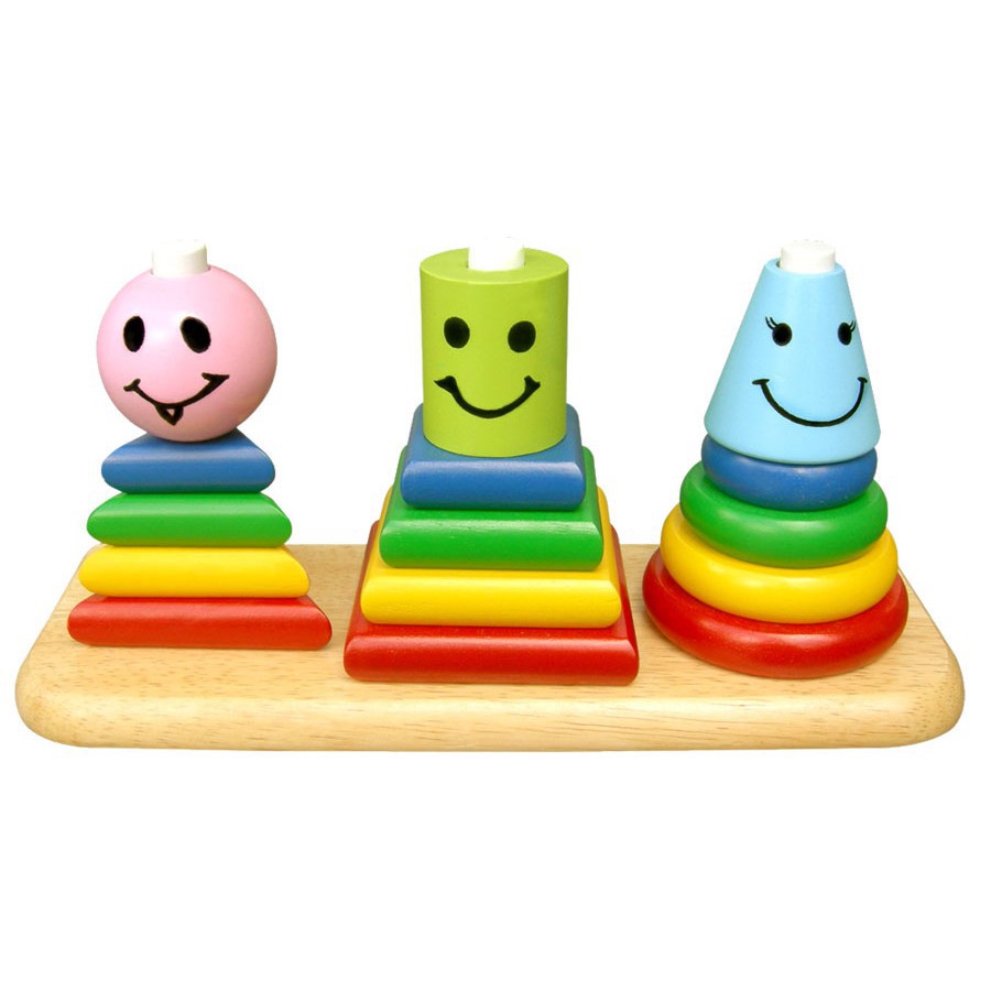 Thả hình khối 3 trụ Winwintoys. Đồ chơi giáo dục Montessori cho bé thông minh