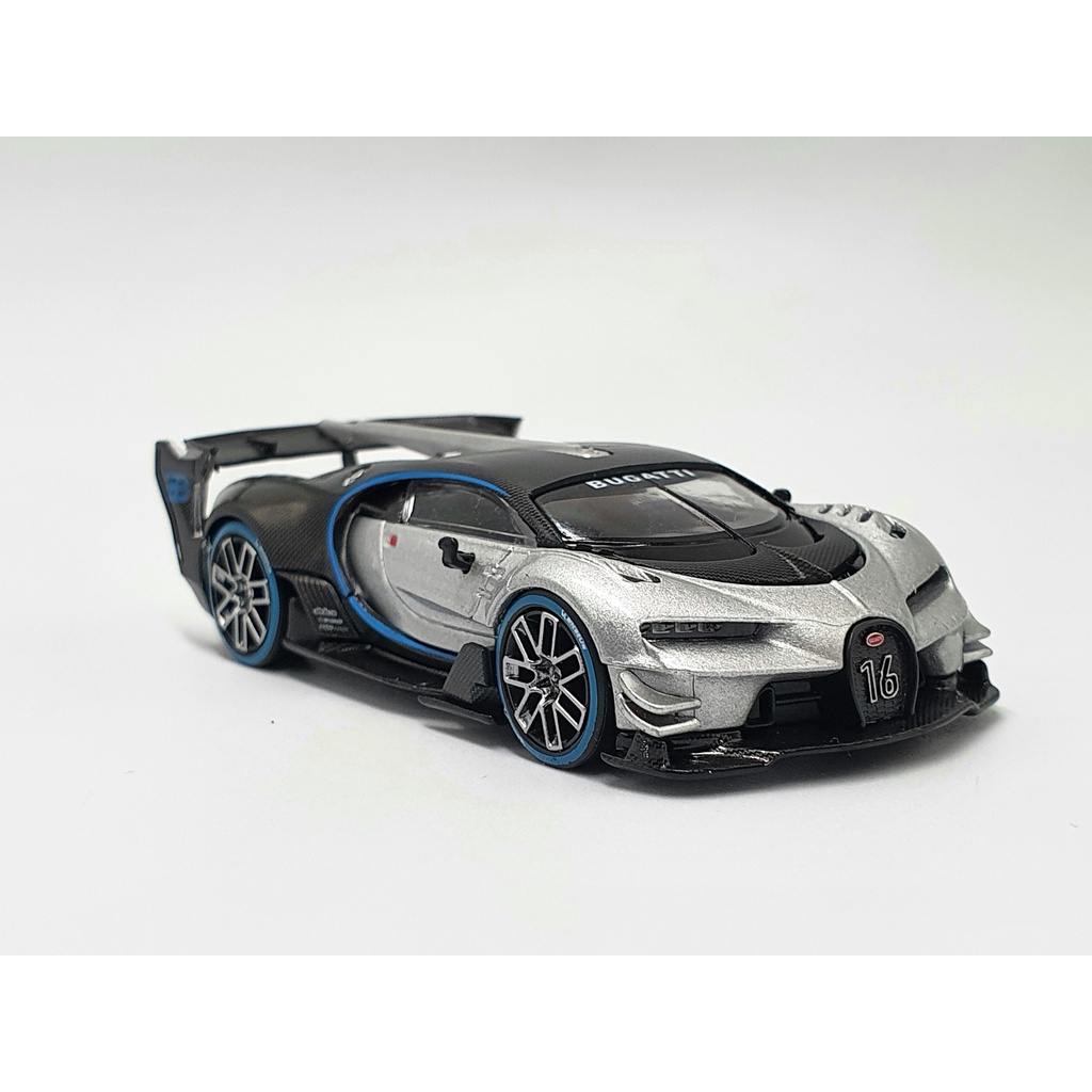 Xe Mô Hình Bugatti Vision Gran Turismo Silver LHD 1:64 MiniGT