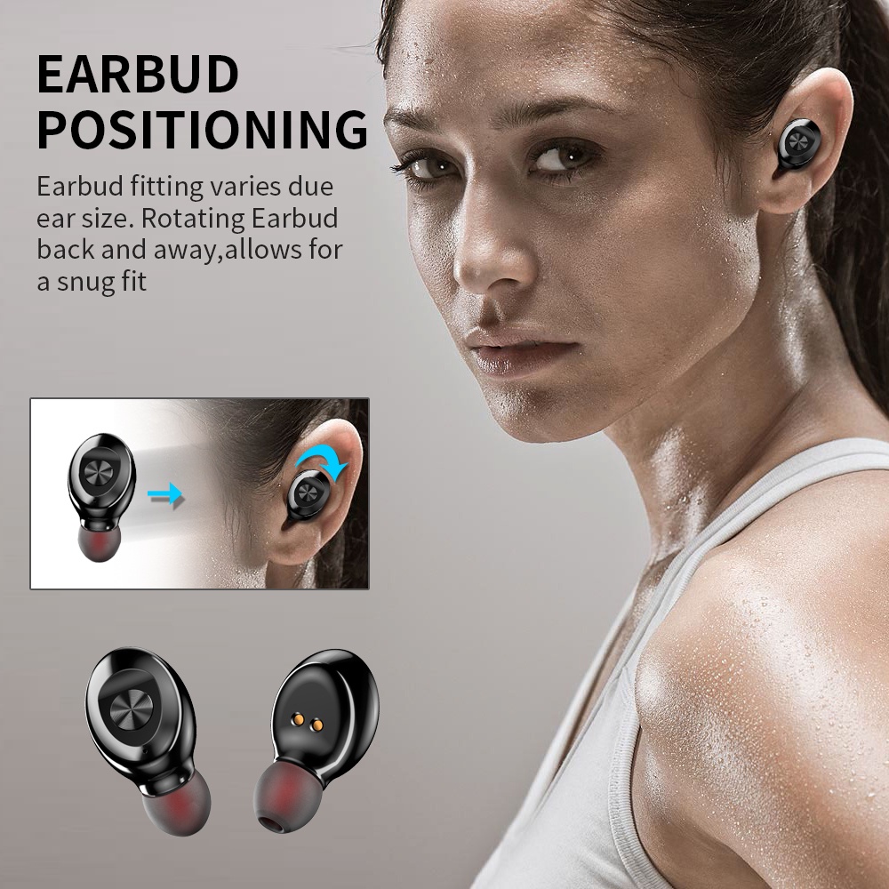 Bộ tai nghe không dây ZEEJUL kết nối Bluetooth 5.0 chống nước IPX5 âm thanh 3D kèm hộp sạc tai nghe tiện dụng