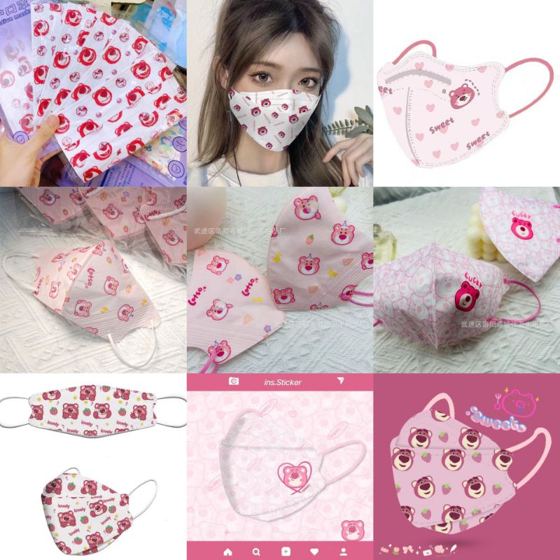 Tổng Hợp Mẫu Gấu Lotso Các Loại 5D, KF94 , 3D , Y Tế Cho Người Lớn [ Gói 10 Chiếc ]