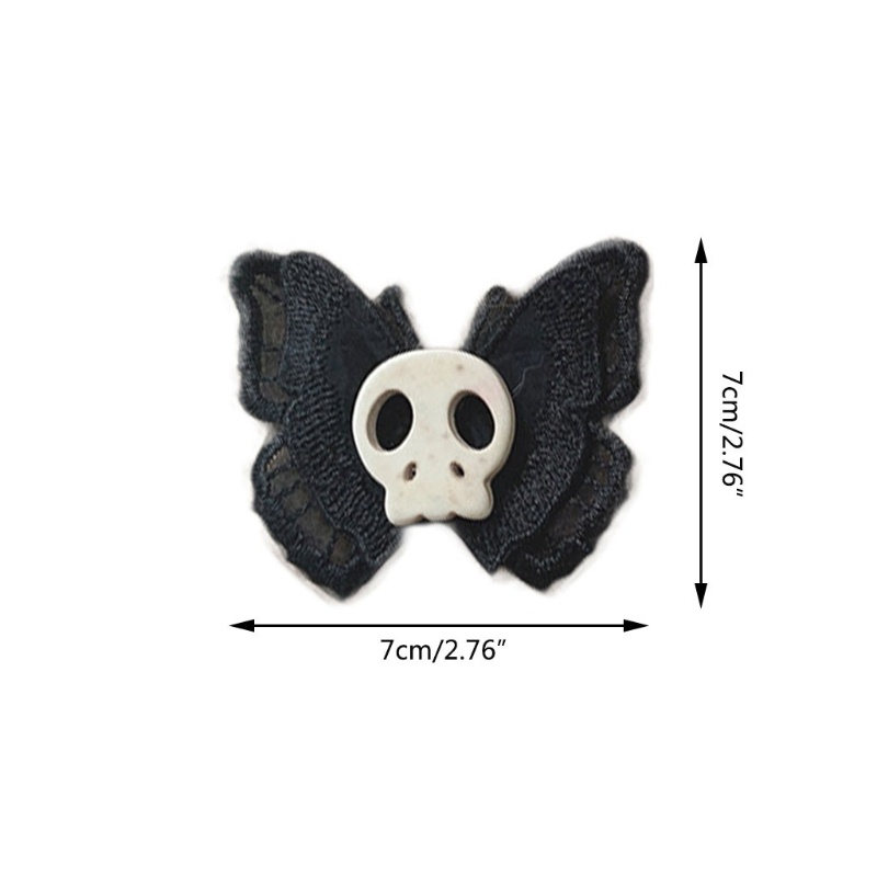 Kẹp tóc hình đầu lâu/bướm phong cách gothic độc đáo