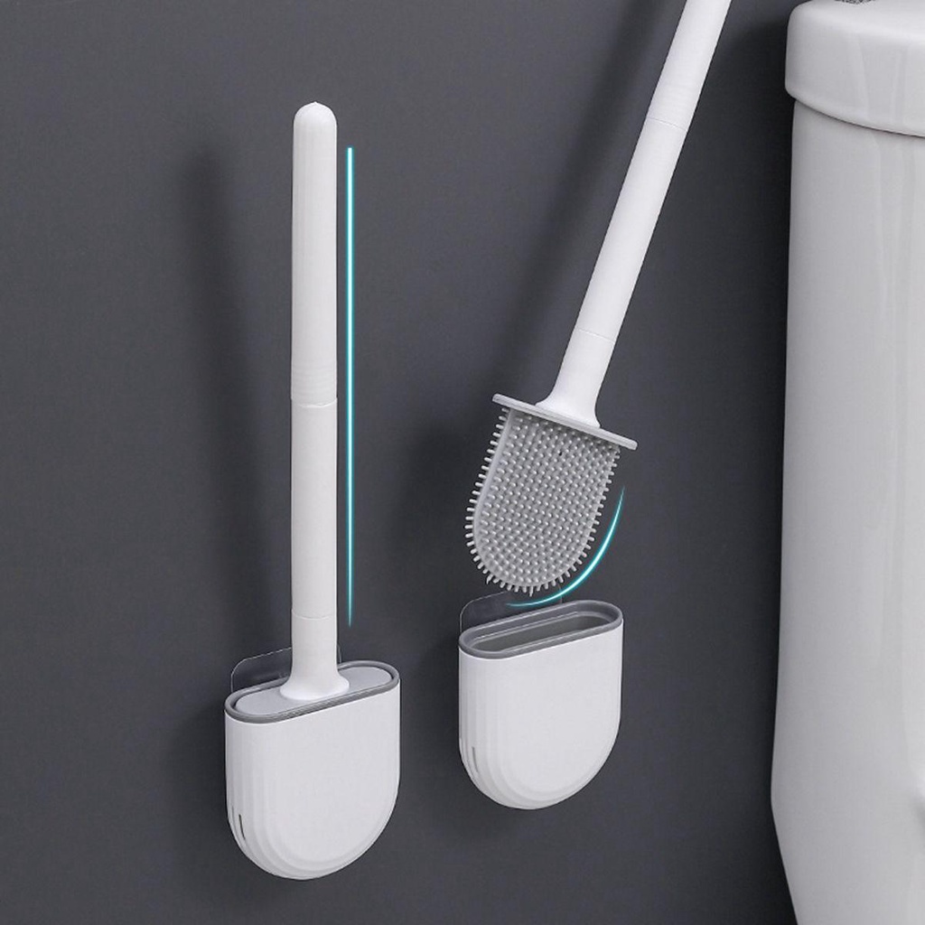 JARRED Bàn Chải Chà Toilet Cán Dài Bằng Silicon Mềm Linh Hoạt