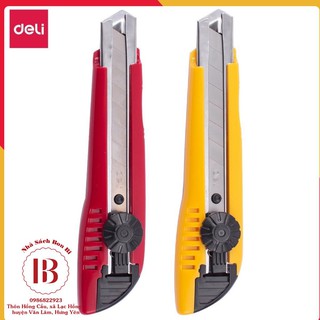 Dao rọc giấy to 3 lưỡi, núm xoay deli - 2043