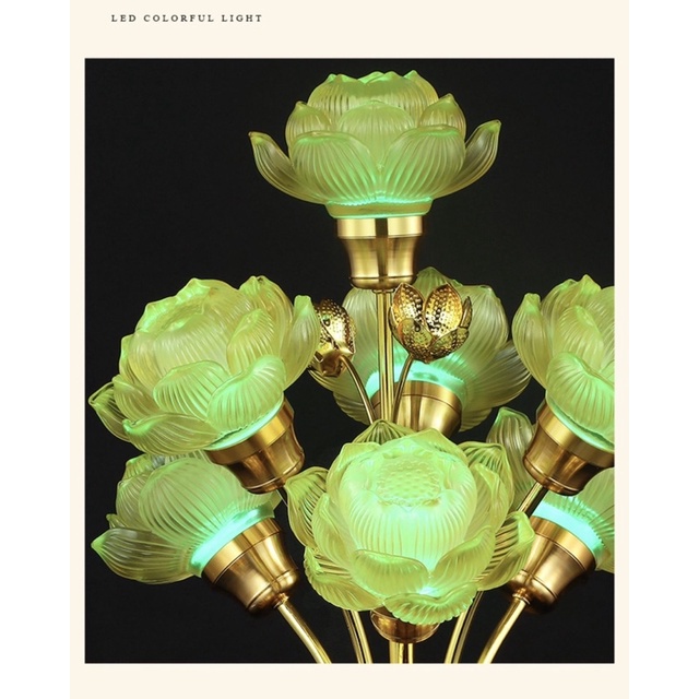 ĐÈN LED HOA SEN LƯU LY THỜ CÚNG TRANG TRÍ