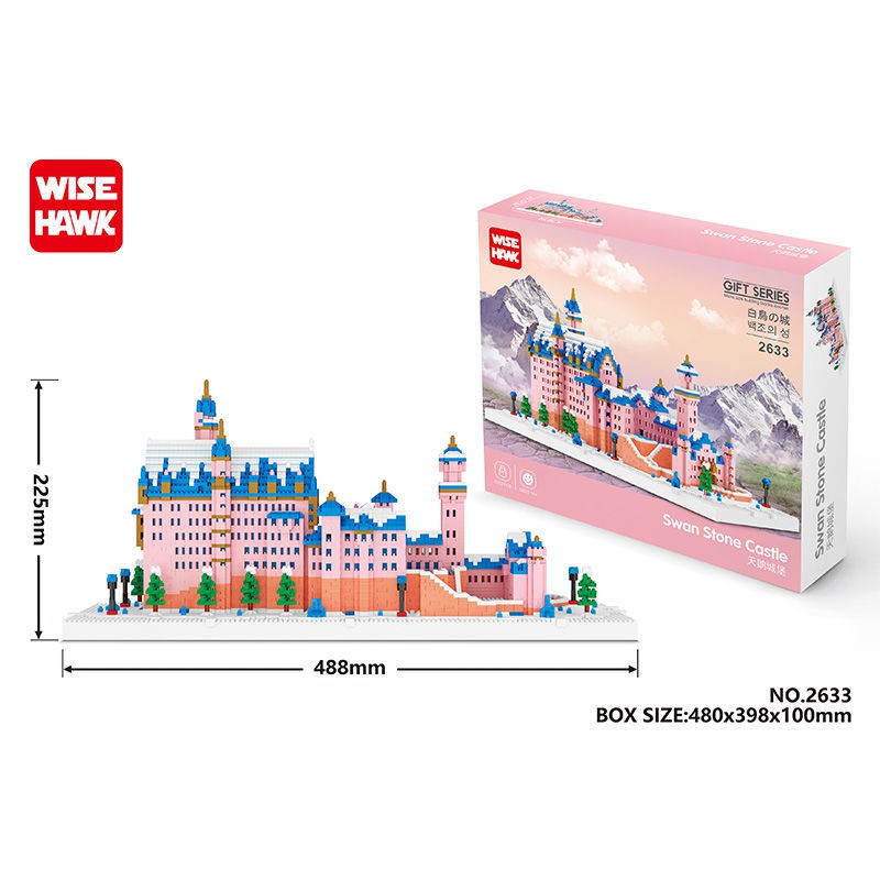Tương thích với Lego Pink Swan Lake Castle Khối xây dựng hạt nhỏ dành cho người lớn đồ chơi giáo dục có độ khó cao được
