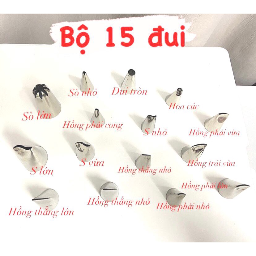 Bộ 14 và bộ 15 đui bắt kem (hàng gia công)