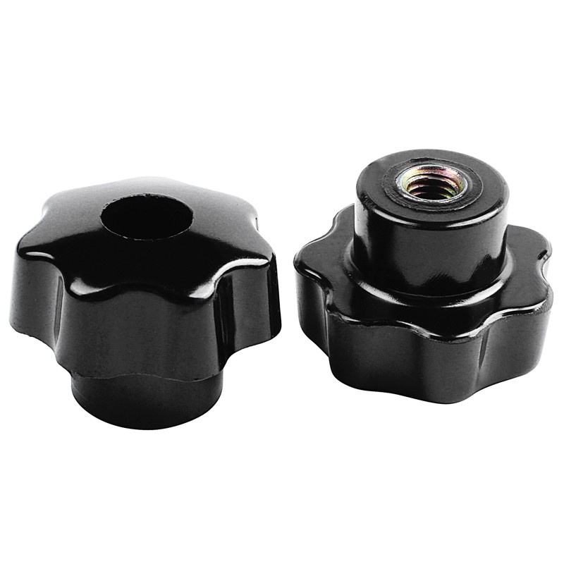 5 pieces Black star grip knobs, female thread diameter 8mm, head diameter 40mm