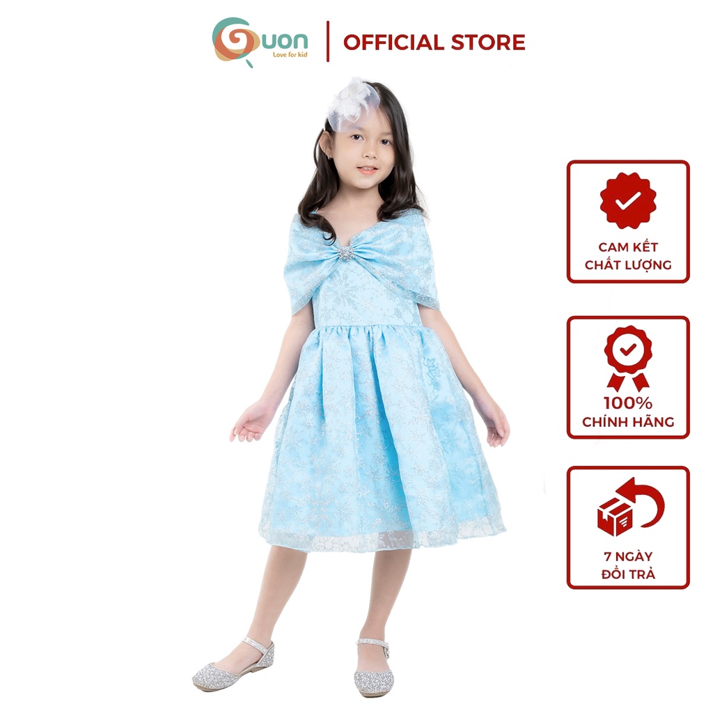 Đầm công chúa Elsa GUON vải phi mờ cho bé từ 1 2 3 4 5 6 7 8 tuổi