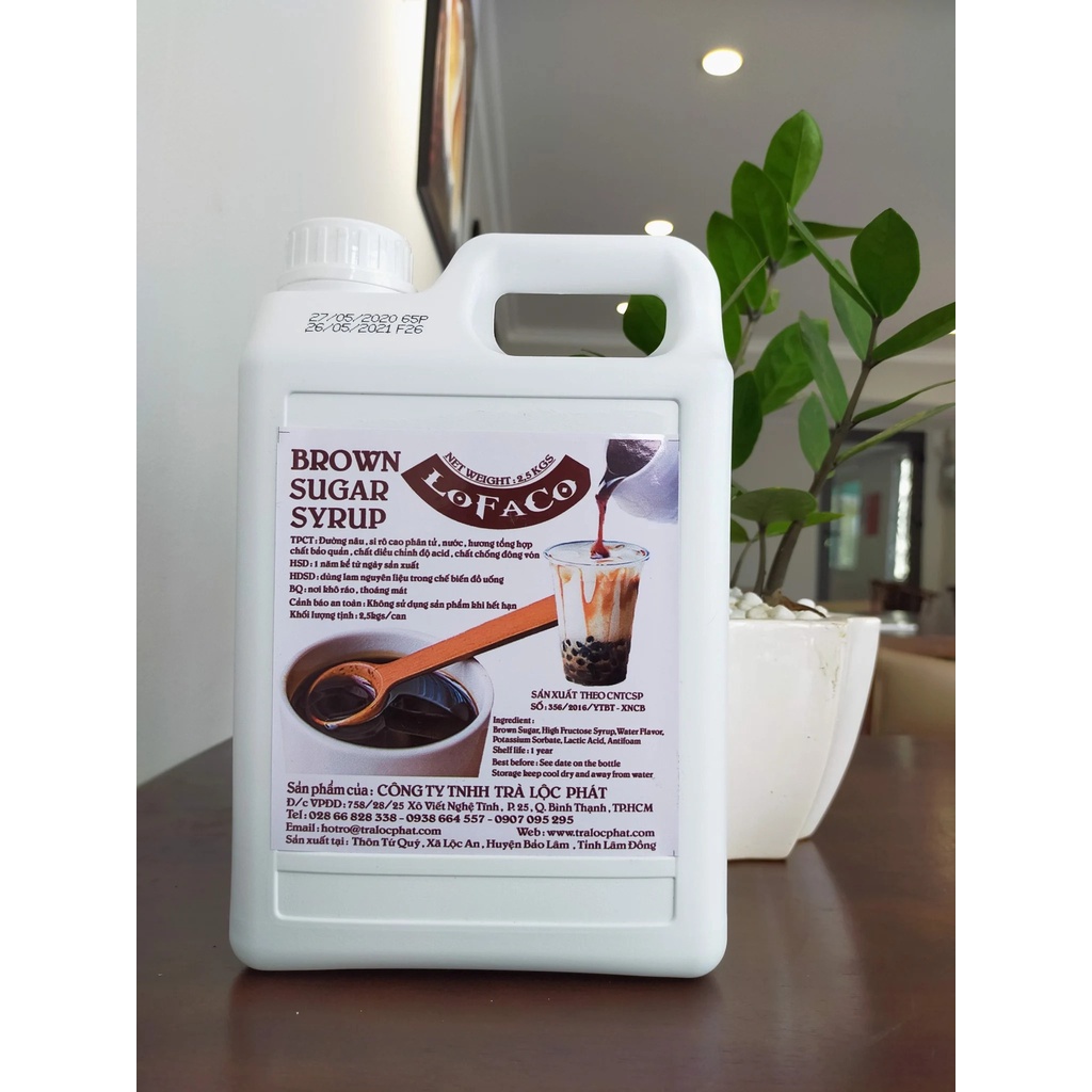 SIRO ĐƯỜNG ĐEN LOFACO - 2.5KG - NGUYÊN LIỆU DÙNG PHA CHẾ ĐỒ UỐNG - TRÀ SỮA