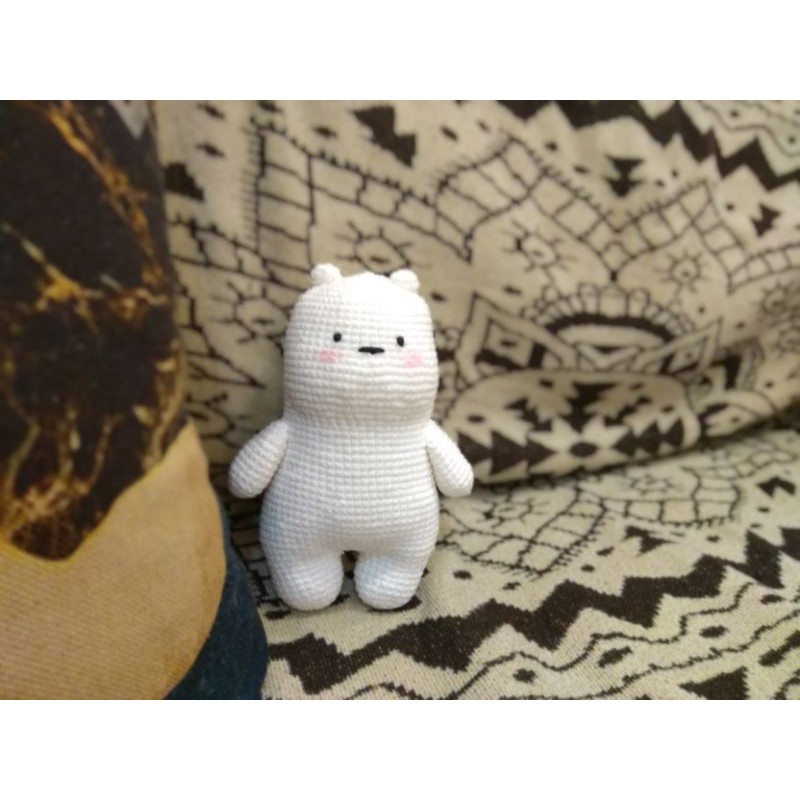 GẤU TRẮNG WE BARE BEAR CAO 25CM LEN MÓC MIGURUMI