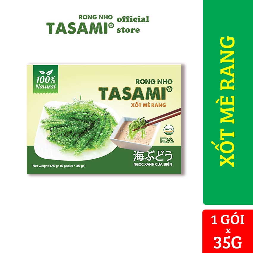 Combo 5 gói Rong Nho Tasami tách nước giàu dinh dưỡng kèm xốt mè rang - 5 gói * 35g