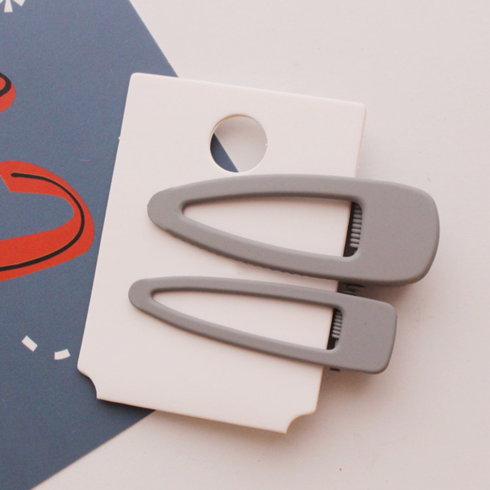 Set 2 Kẹp Tóc Nữ Màu Trơn Hình Giọt Nước