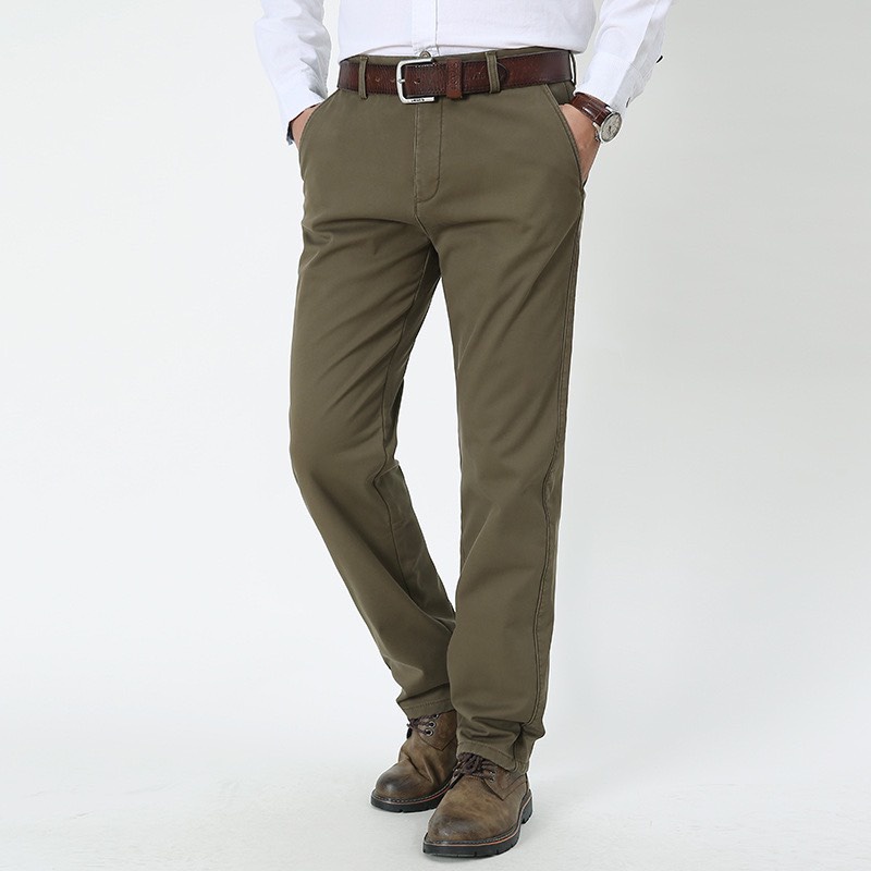 quần kaki nam trung niên ống suông vải cotton dày loại quần dài kaki trung niên form rộng ống suông SUMYF
