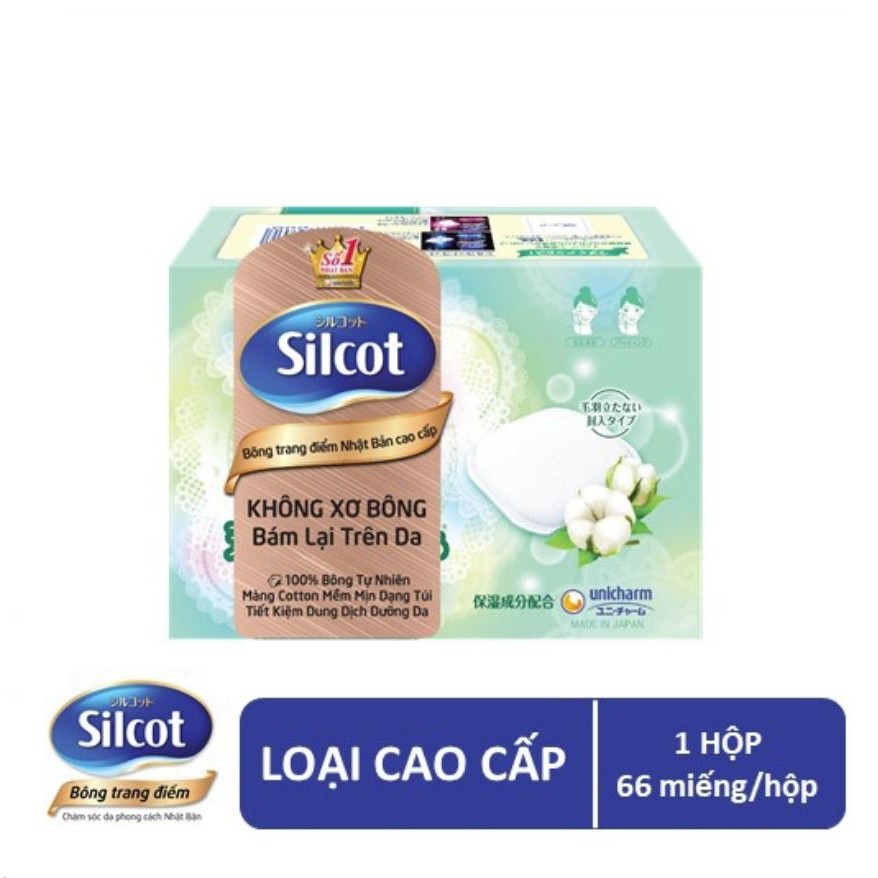 Hộp Bông Tẩy Trang Cao Cấp Silcot Premium (66 miếng/hộp)