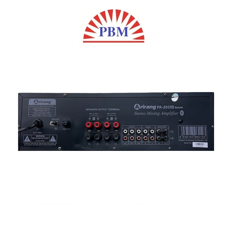 Máy tăng âm Arirang PA-203III bluetooth - Chính hãng.