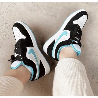 Giày thể thao sneaker nam nữ jd1 xanh trắng cổ thấp
