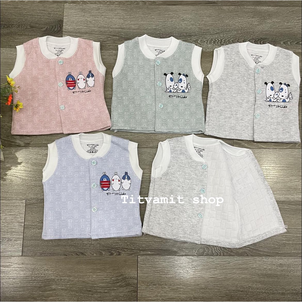 Áo khoác gile trần bông PTKIDS, Áo khoác mặc thu đông cho bé sơ sinh